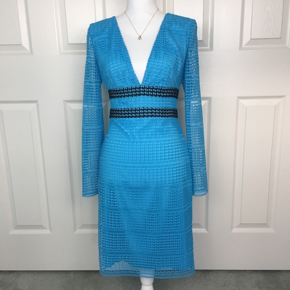 diane von furstenberg blue lace dress